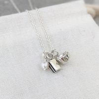 Book silver charm 