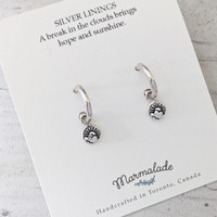 Silver Lining Charm Hoops