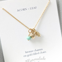 Acorn + Leaf Necklace