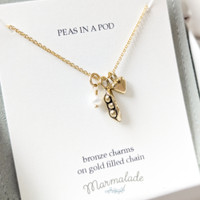 Peas + Heart Necklace