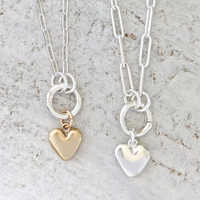 Sculpted Heart Paperclip Necklace