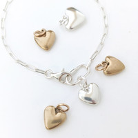Sculpted Heart Paperclip Bracelet