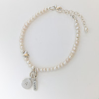 Pearl Heart Bracelet - Sterling silver