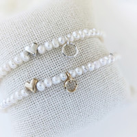 Pearl Heart Bracelet - Sterling silver