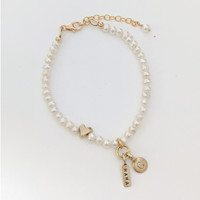 Pearl Heart Bracelet - Gold Filled