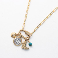 Gold Filled Paperclip Necklace with Carabiner - Build your own 