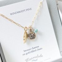 Windswept Pine + Canoe Necklace