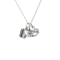 Cup of Tea and a Book Necklace