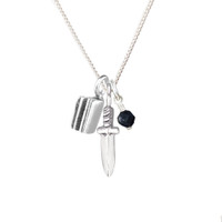 Dagger and Book Fantasy Necklace