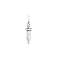 Dagger Silver Moissanite Sculpted Charm