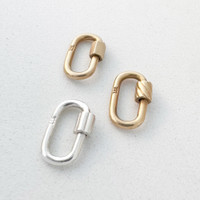 Sterling Silver Paperclip Carabiner  Bracelet - Build Your Own