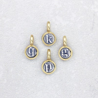 Silver and Bronze Teeny Letter charm