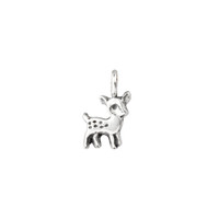 Deer silver sculpted charm