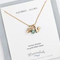 Squirrel + Acorn Necklace