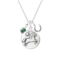 Horse Medallion Charm Necklace