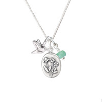 Hummingbird Floral Charm Necklace