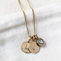 Teeny Heart with Letters Charm Necklace
