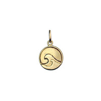 Wave bronze coin charm 