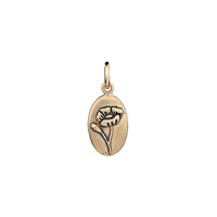 Poppy bronze oval charm