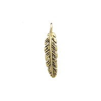 Large Feather bronze charm