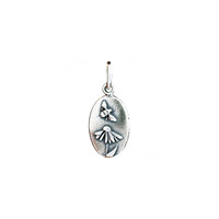 Echinacea silver oval charm