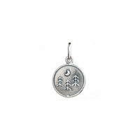 Forest silver coin charm 