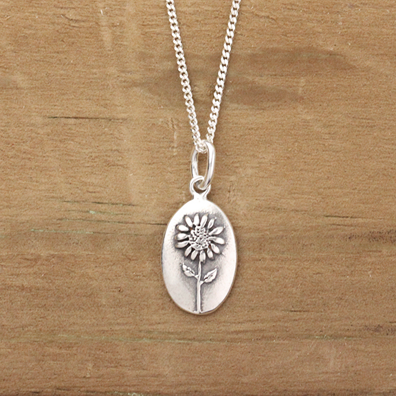 Silver Sunflower Necklace