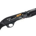 Benelli M1/M2 Ultimate 3 Gun Package featuring semi-automatic Triborech shotgun with black finish, gold accents, ergonomic grip, and TriBoTech logo branding.