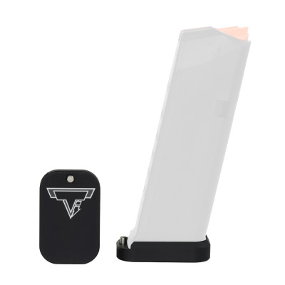 +0 Base Pad for Glock 9/40 OEM magazines, a CA compliant +0 Extension with Loctite-set screws, designed for restricted states.