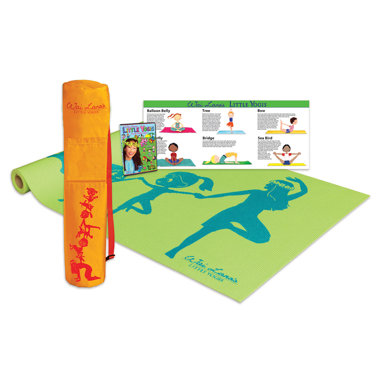 Yoga for Kids DVD, mat, bag, poster, stickers
