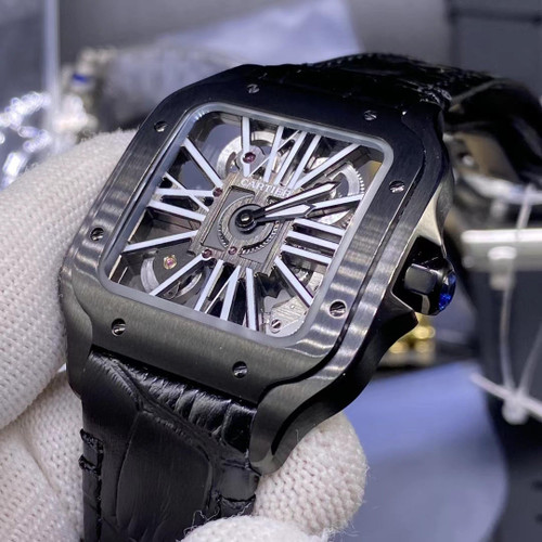 buy High quality replica Plain Jane Cartier Skeleton Black 38mm replica from hypereptime Other brands