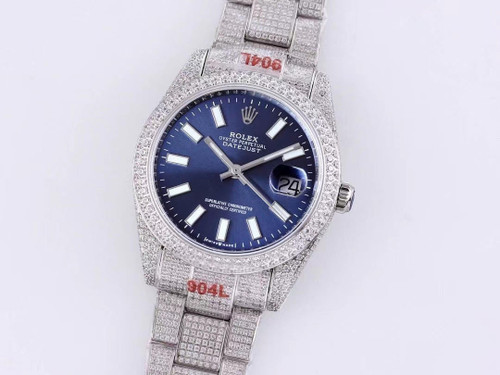 Buy High quality replica iced out moissanite diamonds Rolex Date-Just 40mm (Pick Style) from HypeRepTime, best replica designer brand website