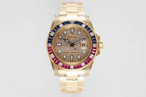 buy High quality replica iced out moissanite diamonds Rolex Pepsi Submariner 40mm (Pick style) replica from hypereptime Rolex