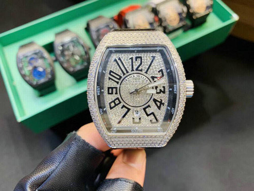 Buy High quality replica iced out moissanite diamonds Franck Muller Vanguard (Pick Style) from HypeRepTime, best replica designer brand website