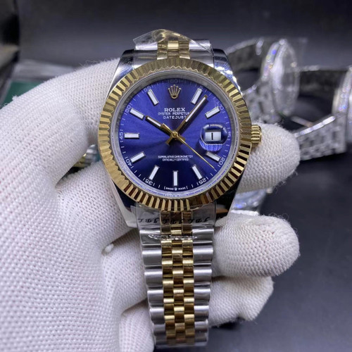 buy High quality replica plain jane Rolex Datejust twotone gold case blue dial 40mm replica from hypereptime Rolex