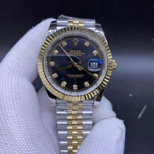 buy High quality replica Plain Jane Rolex Datejust, Black dial, Jubille band, (36 - 44mm available) replica from hypereptime Rolex
