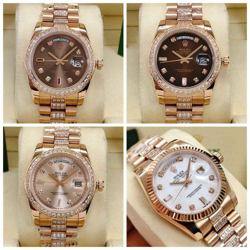 buy High quality replica Iced out Moissanite Rolex Day date with diamond in middle bands(Pick Style) replica from hypereptime Rolex