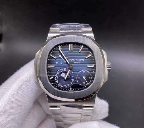 buy High quality replica Iced out Moissanite Patek Philippe Blue face Silver case replica from hypereptime Patek