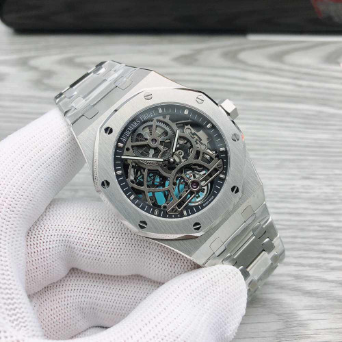 buy High quality replica plain jane  AP skeleton silver case Tourbillon replica from hypereptime Audemars Piguet