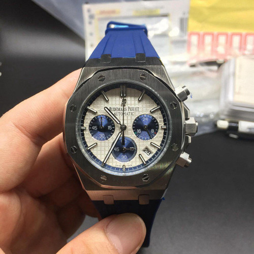buy High quality replica plain jane  AP Silver case blue strap replica from hypereptime Audemars Piguet