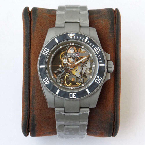 buy High quality replica Plain jane Rolex SUB skeleton dial carbon replica from hypereptime Rolex