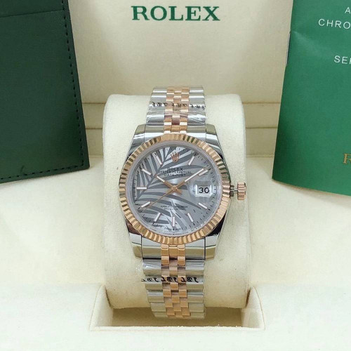 High quality replica Plain jane Rolex Datejust two tone Rosegold Palm leaf with Jubilee band