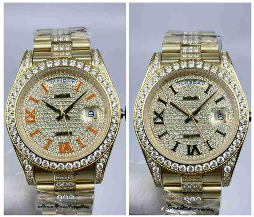 Buy High quality replica Iced out Rolex DayDate 41mm Pick Style from the best trusted, fake clone swiss designer brand watch website
