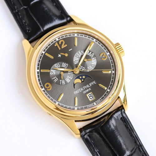 Super clone replica plain jane Patek Philippe PP RK1 black gold watch