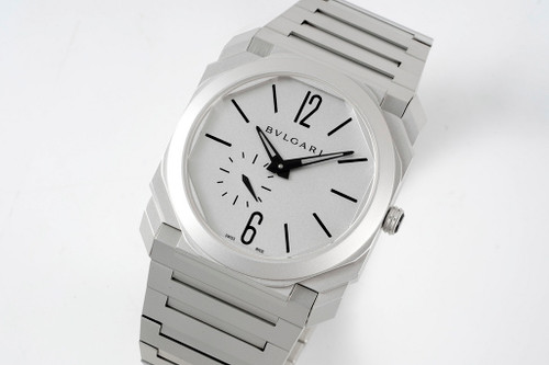 Super clone replica plain jane Bulgari Octo Finissimo silver watch