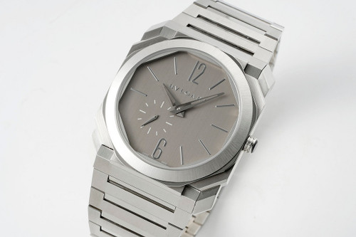 High quality replica plain jane Bulgari Octo Finissimo silver gray watch