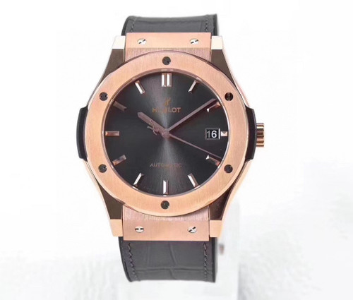 High quality replica plain jane Hublot classic fusion series rosegold/brown watch
