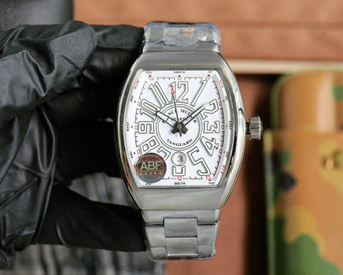 High quality replica iced out Franck Muller FM Vanguard Yachting V45 moissanite vvs diamond white watch