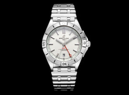 High quality replica plain jane Breitling GMT 40 all silver watch
