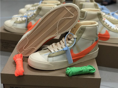UA High quality replica off-white x nike blazer desert ore brown orange colorway sneakers